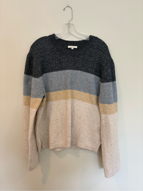 Z Supply Sweaters - Z Supply Neutral Striped Long Sleeve Crewneck Knit Sweater Medium